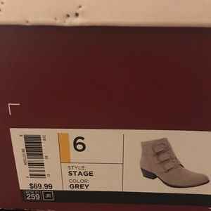 Brand new brown/grey booties with buckles